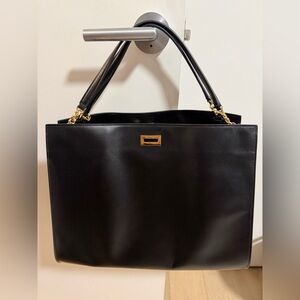 Salvatore Ferragamo black leather satchel